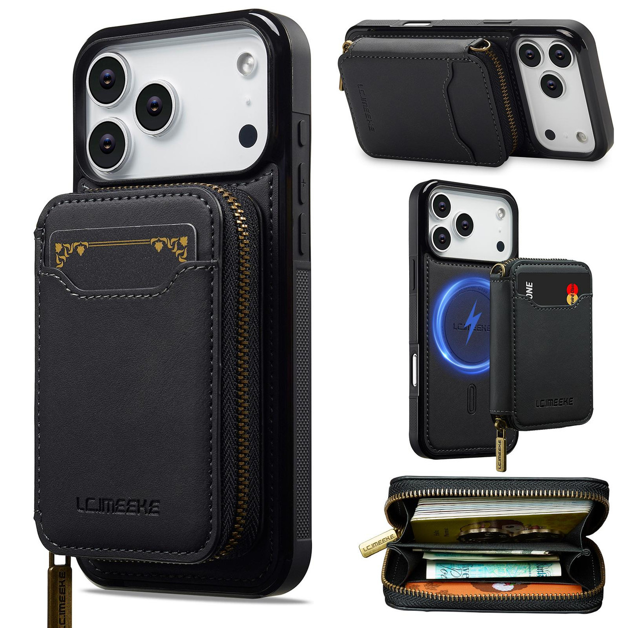 iPhone 17 Pro Max LC.IMEEKE L6 Series Zipper Card Bag MagSafe