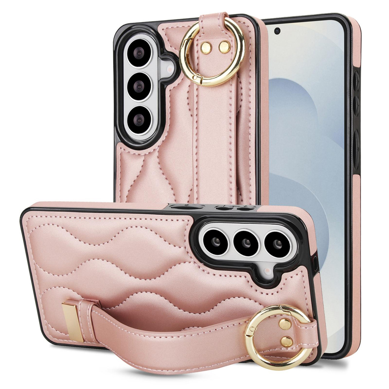 Samsung Galaxy S26 256GB pinkgold ケース付き Samsung Galaxy S26+ Non-slip Full Coverage Ring PU Phone Case with