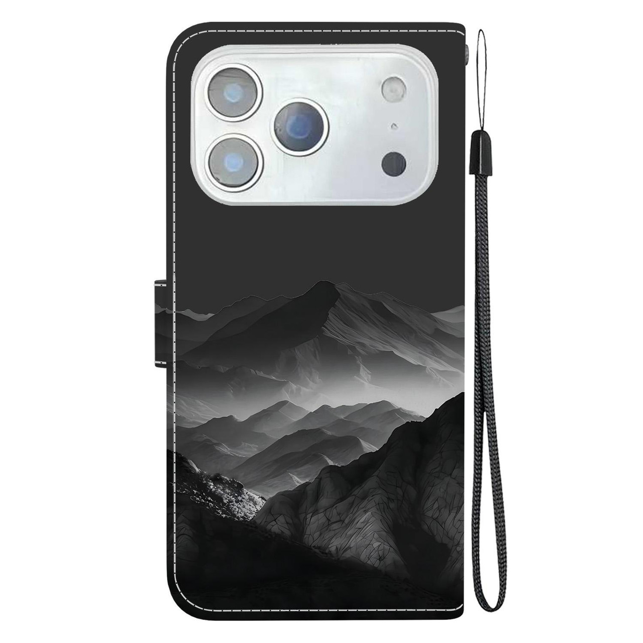 iPhone 18 Pro Max Crystal-Texture Painted Vegan Leather Phone Case