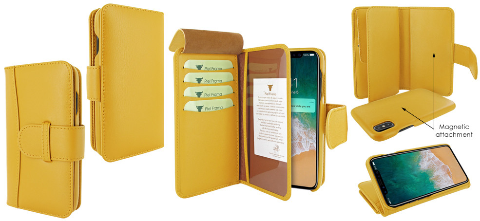 Piel Frama 810 Yellow WalletMagnum Leather Case for Apple iPhone Xs Max