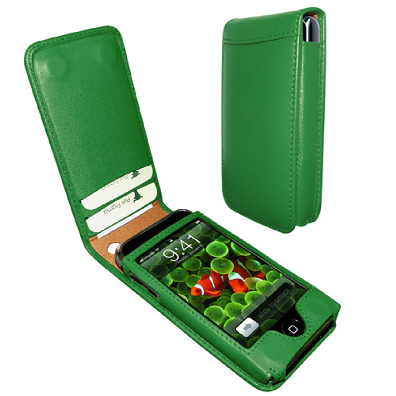982 Dark Green Magnetic Leather Case for Apple iPhone / 3GS