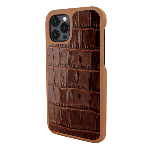 Piel Frama 856 Brown Crocodile LuxInlay Leather Case for Apple iPhone 12 Pro Max