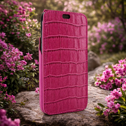 Piel Frama 765 Pink Crocodile iMagnumCards Leather Case for Apple iPhone 7 Plus / 8 Plus