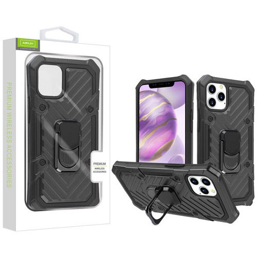 Airium Hybrid Case (with Ring Stand) for Apple iPhone 12 Pro Max (6.7) - Black / Black