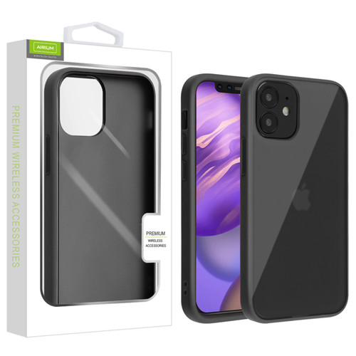 Airium Frost Hybrid Protector Cover for Apple iPhone 12 mini (5.4) - Semi Transparent Smoke Frosted / Rubberized Black