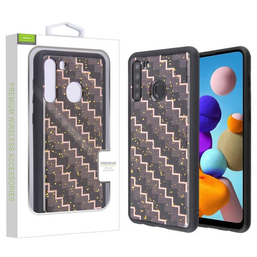 Airium Hybrid Case for Samsung Galaxy A21 - Carbon Fiber Texture / Black