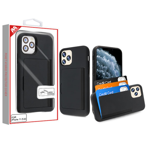 MyBat Poket Hybrid Protector Cover (with Back Film) for Apple iPhone 11 Pro - Black / Black