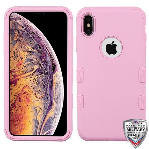 MyBat TUFF Hybrid Protector Cover [Military-Grade Certified] for Apple iPhone XS Max - Soft Pink / Soft Pink