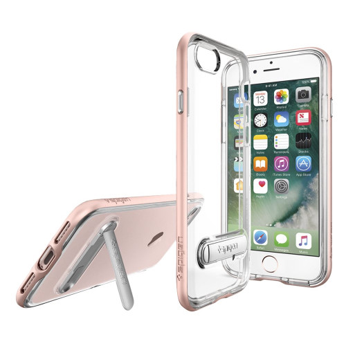 Spigen Crystal Hybrid Case With Kickstand for Apple iPhone 7 / 8 / SE (2020-2022) - Rose Gold