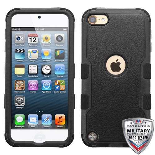 MyBat TUFF Hybrid Protector Cover [Military-Grade Certified] for Apple iPod touch (6th generation) - Natural Black / Black