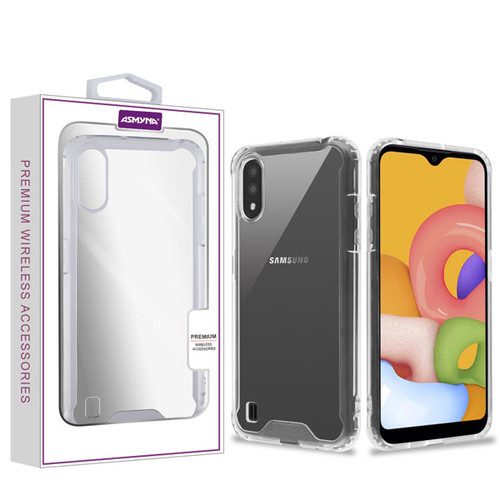 Asmyna Sturdy Gummy Cover for Samsung Galaxy A01 - Highly Transparent Clear / Transparent Clear