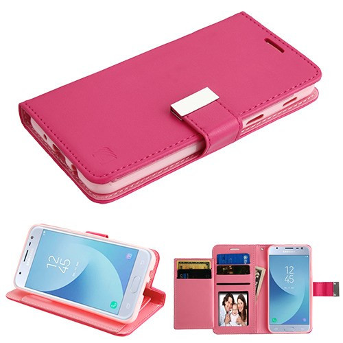 Asmyna MyJacket Wallet Xtra Series for Samsung J337 (Galaxy J3 (2018)) - Hot Pink / Pink
