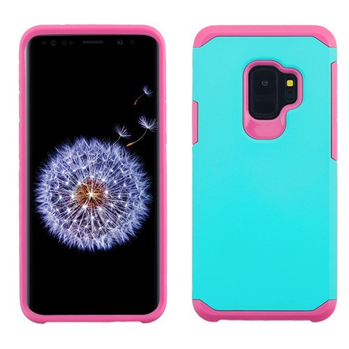 Asmyna Astronoot Protector Cover for Samsung Galaxy S9 - Teal Green / Hot Pink