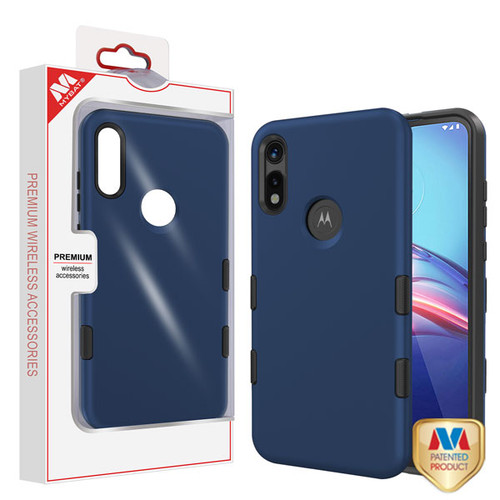MyBat TUFF Subs Hybrid Case for Motorola Moto E (2020) - Rubberized Ink Blue / Black