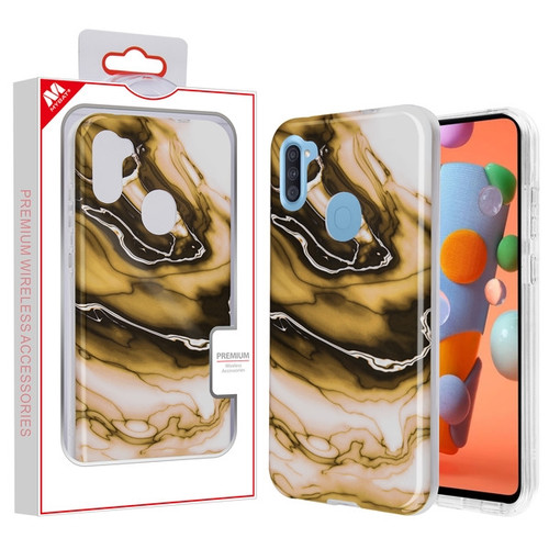 MyBat Frame Hybrid Case for Samsung Galaxy A11 - Original Stone Marbling Transparent