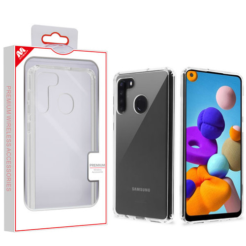 MyBat Sturdy Gummy Cover for Samsung Galaxy A21 - Highly Transparent Clear / Transparent Clear