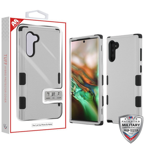 MyBat TUFF Hybrid Protector Cover [Military-Grade Certified] for Samsung Galaxy Note 10 (6.3) - Natural Gray / Black