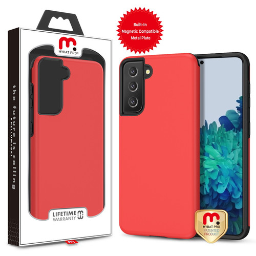 MyBat Pro MyBat Pro Fuse Series Case (with Magnetic Plate) for Samsung Galaxy S21 Plus - Rubberized Red / Black