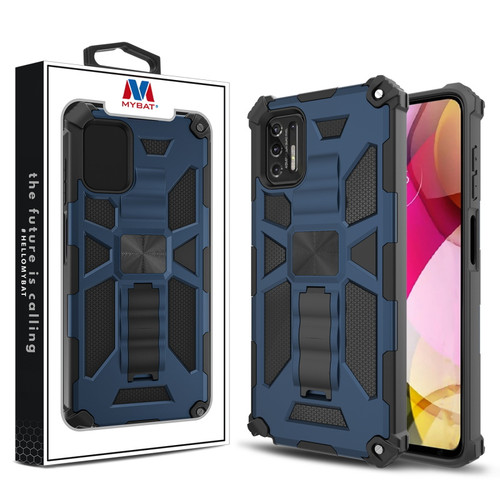 MyBat Sturdy Hybrid Protector Cover (with Stand) for Motorola Moto G Stylus (2021) - Ink Blue / Black