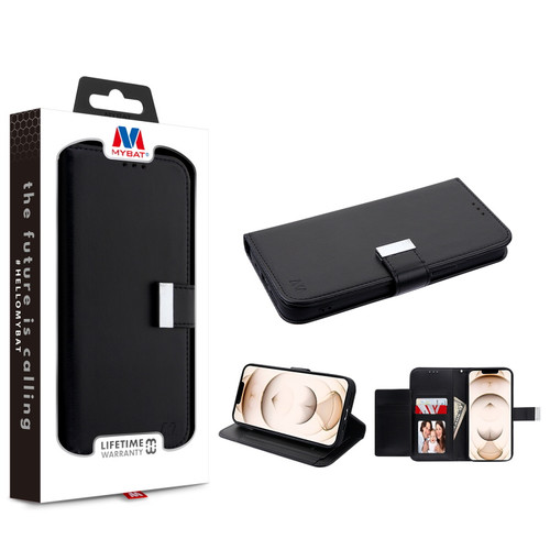 MyBat MyJacket Wallet Xtra Series for Apple iPhone 13 Pro (6.1) - Black / Black