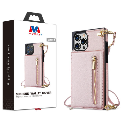 MyBat Suspend Wallet Cover (with Lanyard) for Apple iPhone 13 Pro (6.1) - Rose Gold