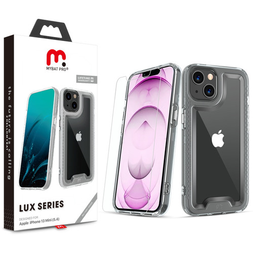 MyBat Pro Lux Series Case with Tempered Glass for Apple iPhone 13 mini (5.4) - Clear