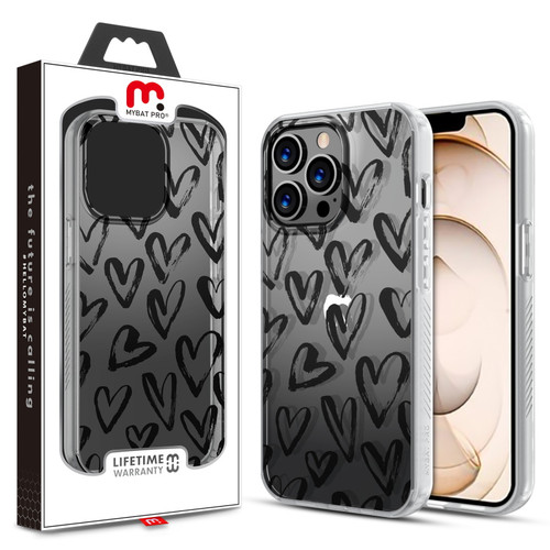 MyBat Pro Mood Series Case for Apple iPhone 13 Pro (6.1) - Black Hearts