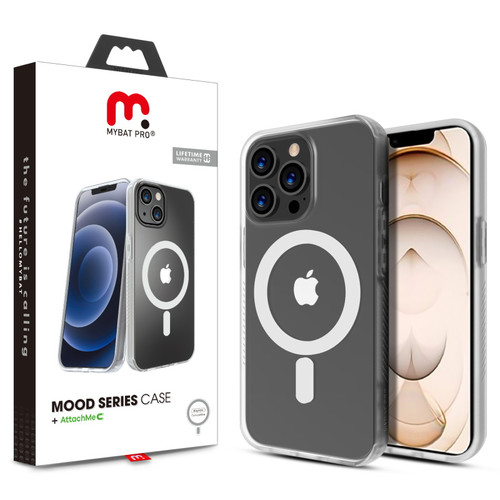 MyBat Pro Mood Series Case + AttachMe with MagSafe Compatible for Apple iPhone 13 Pro (6.1) - Transparent Clear