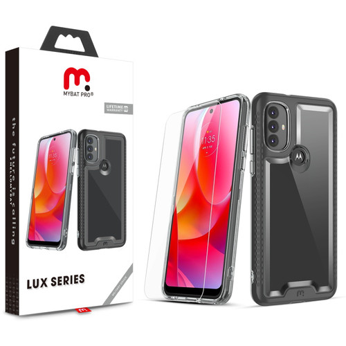 MyBat Pro Lux Series Case with Tempered Glass for Motorola Moto G Power (2022) - Black
