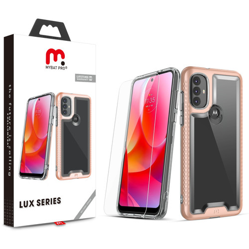 MyBat Pro Lux Series Case with Tempered Glass for Motorola Moto G Power (2022) - Rose Gold