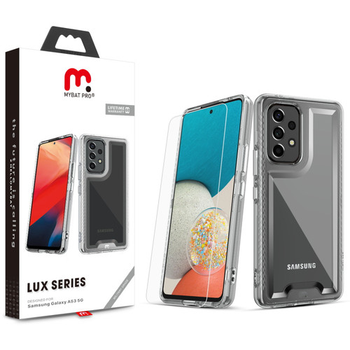 MyBat Pro Lux Series Case with Tempered Glass for Samsung Galaxy A53 5G - Clear