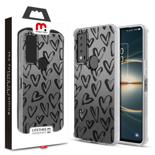 MyBat Pro Mood Series Case for TCL Stylus 5G - Black Hearts
