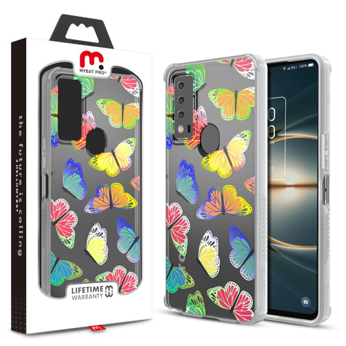 MyBat Pro Mood Series Case for TCL Stylus 5G - Neon Butterflies