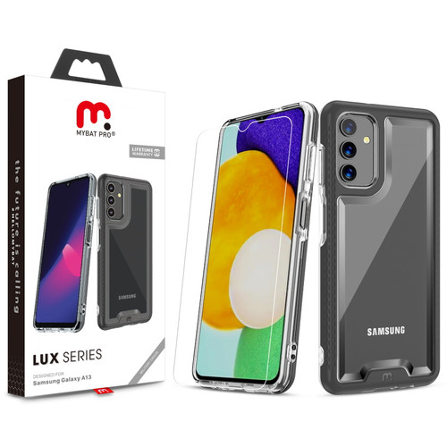 MyBat Pro Lux Series Case with Tempered Glass for Samsung Galaxy A13 5G - Black