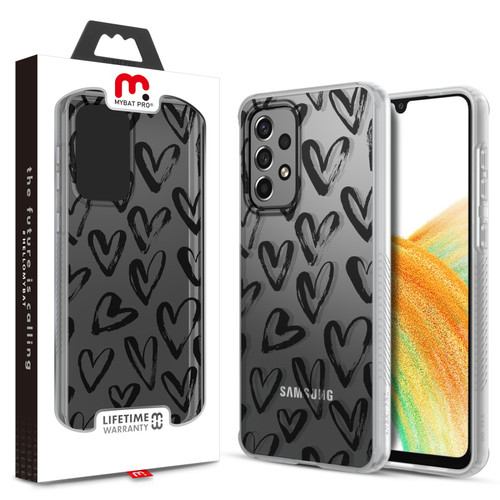 MyBat Pro Mood Series Case for Samsung Galaxy A33 5G - Black Hearts