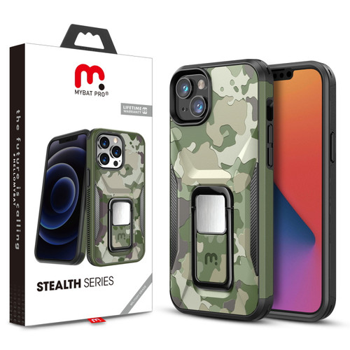 MyBat Pro Stealth Series (with Stand) for Apple iPhone 14 (6.1) - Army Green Camo / Black