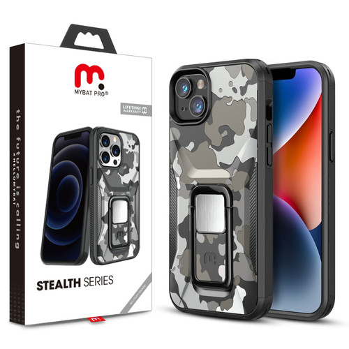 MyBat Pro Stealth Series (with Stand) for Apple iPhone 14 Plus - Black Camo / Black