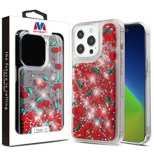 MyBat Quicksand Glitter Hybrid Protector Cover for Apple iPhone 14 Pro Max (6.7) - Cherry