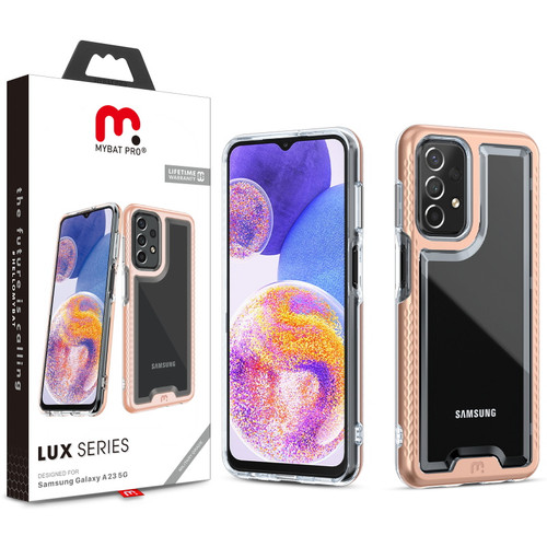 MyBat Pro Lux Series Case with Tempered Glass for Samsung Galaxy A23 5G - Rose Gold