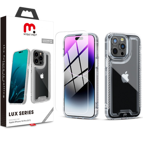 MyBat Pro Lux Series Case with Tempered Glass for Apple iPhone 14 Pro (6.1) - Clear