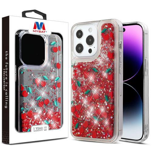 MyBat Quicksand Glitter Hybrid Protector Cover for Apple iPhone 14 Pro (6.1) - Cherry