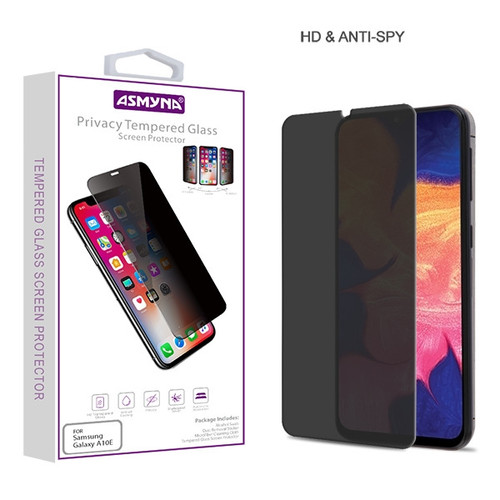 Asmyna Privacy Tempered Glass Screen Protector (2.5D) for Samsung Galaxy A10E - Transparent Smoke