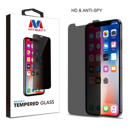 MyBat Privacy Tempered Glass Screen Protector (2.5D) for Apple iPhone XS/X / 11 Pro - Transparent Smoke