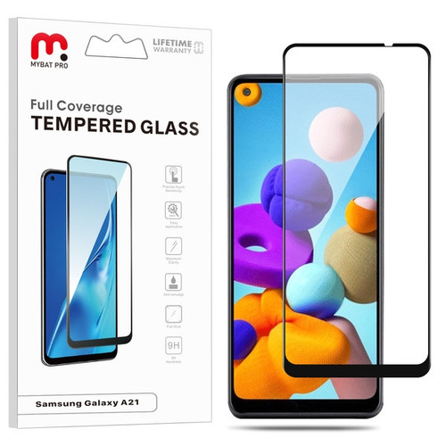 MyBat Pro Full Coverage Tempered Glass Screen Protector for Samsung Galaxy A21 - Clear