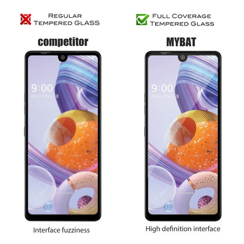 MyBat Full Coverage Tempered Glass Screen Protector for Lg Stylo