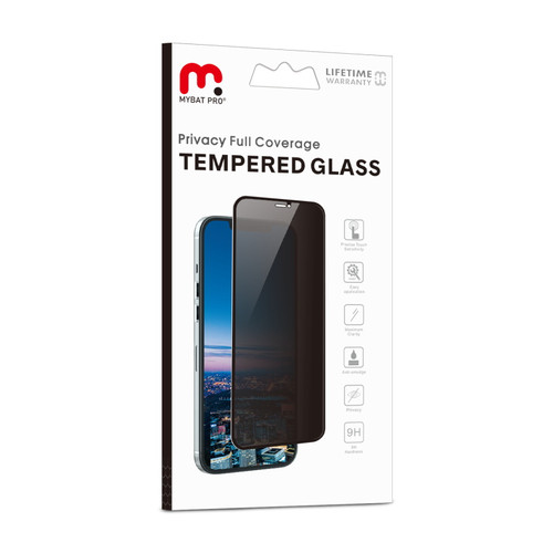 MyBat Pro Privacy Full Coverage Tempered Glass Screen Protector for Apple iPhone 12 Pro (6.1) / iPhone 12 (6.1) - Smoke