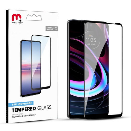 MyBat Pro Full Coverage Tempered Glass Screen Protector for Motorola Edge (2021) / Edge 5G UW - Clear