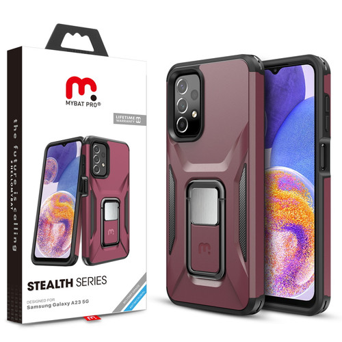 MyBat Pro Antimicrobial Stealth Series (with Stand) for Samsung Galaxy A23 5G - Plum / Black
