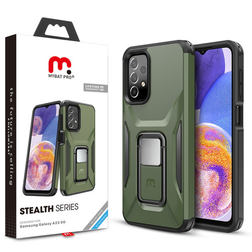 MyBat Pro Antimicrobial Stealth Series (with Stand) for Samsung Galaxy A23 5G - Army Green / Black