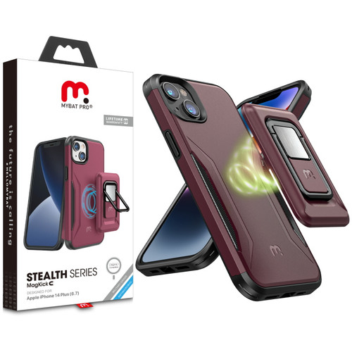 MyBat Pro Antimicrobial Stealth Series MagKick for Apple iPhone 14 Plus (6.7) - Plum / Black